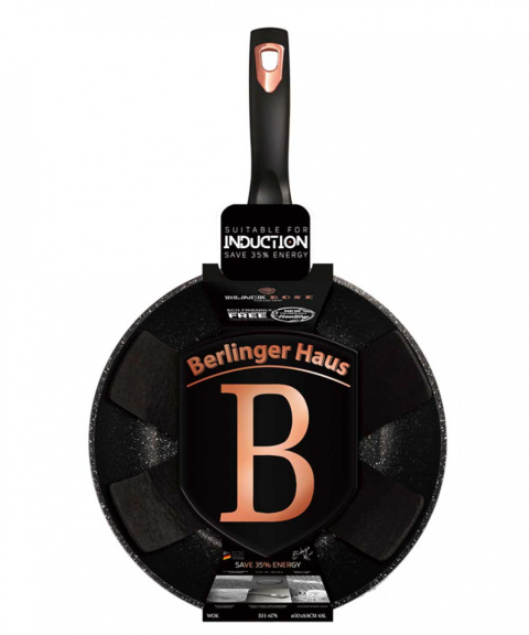 PATELNIA GRANITOWA WOK 28cm BERLINGER HAUS BLACK ROSE BH-1638