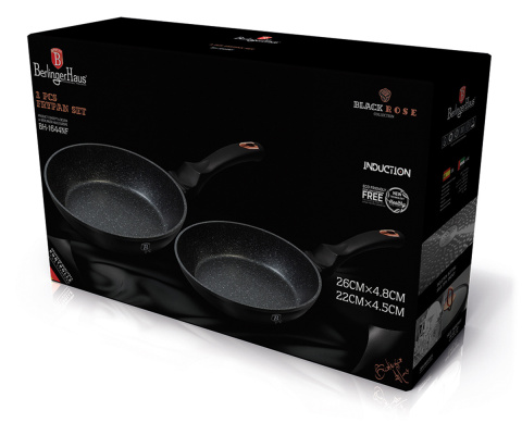 ZESTAW 2 PATELNI GRANITOWYCH 22/26cm BERLINGER HAUS BLACK ROSE BH-1644