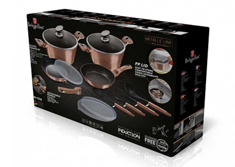 ZESTAW GARNKÓW GRANITOWYCH BERLINGER HAUS BH-1224 COPPER METTALIC 15 ELEM.