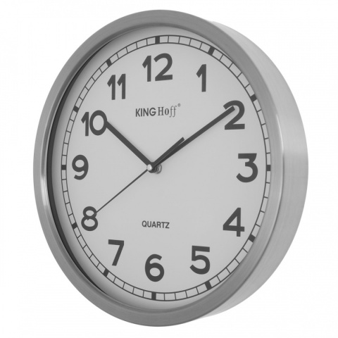 ZEGAR ŚCIENNY STALOWY 34cm MECHANIZM PŁYNĄCY