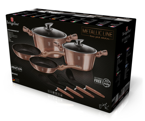 SET OF GRANITE POTS BERLINGER HAUS BH-6142 ROSE GOLD