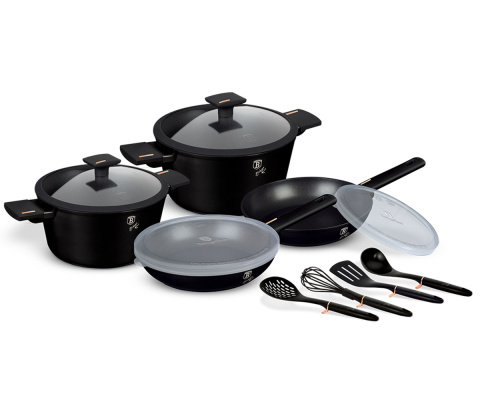 ZESTAW GARNKÓW GRANITOWYCH 10 elem. BERLINGER HAUS BLACK ROSE BH-6149