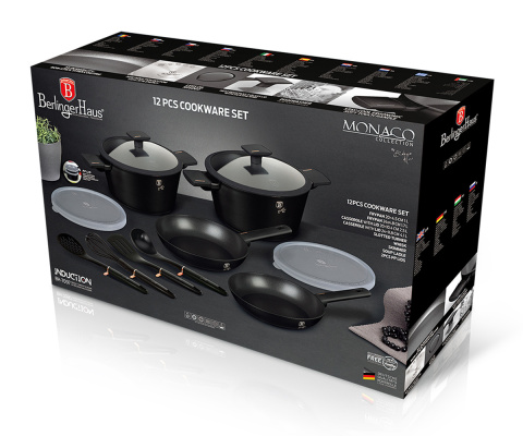 ZESTAW GARNKÓW GRANITOWYCH 10 elem. BERLINGER HAUS BLACK ROSE BH-6149