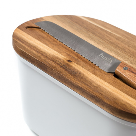 CHLEBAK HUSLA Z DESKĄ DO KROJENIA I NOŻEM 73935