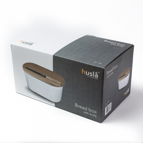 CHLEBAK HUSLA Z DESKĄ DO KROJENIA I NOŻEM 73935