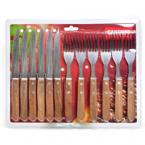 ZESTAW SZTUĆCÓW SZTUĆCE DO STEKÓW PIZZY 12 ELEM.