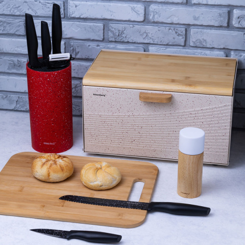 SET OF 5 KITCHEN MARBLED KNIVES WITH PEELER KLAUSBERG KB-7613