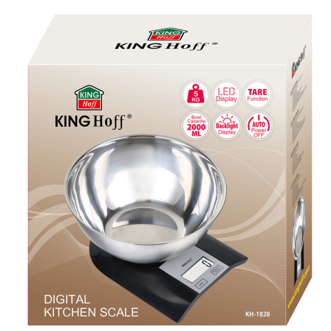 ELECTRONIC KITCHEN SCALE WITH BOWL 2L KINGHOFF KH-1828