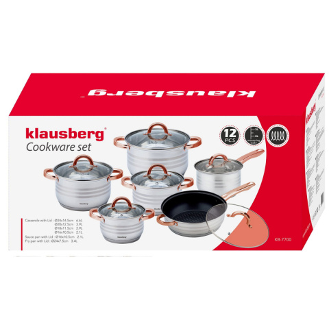 KLAUSBERG KB-7700 12-PIECE COOKWARE SET