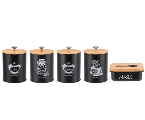 ZESTAW POJEMNIKÓW KUCHENNYCH I MASELNICZKA E-6055