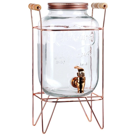 SŁÓJ SZKLANY 3,2l DO NAPOJÓW Z KRANIKIEM I STOJAKIEM 139602