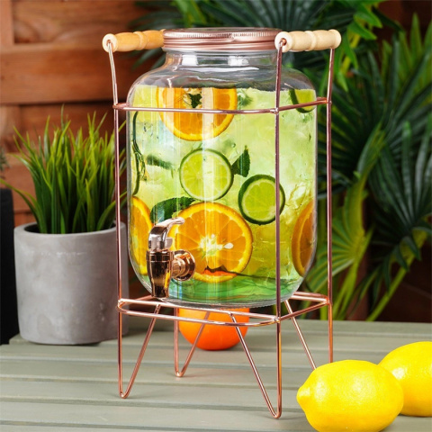 SŁÓJ SZKLANY 3,2l DO NAPOJÓW Z KRANIKIEM I STOJAKIEM 139602