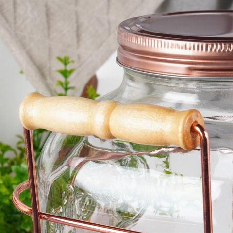 SŁÓJ SZKLANY 3,2l DO NAPOJÓW Z KRANIKIEM I STOJAKIEM 139602