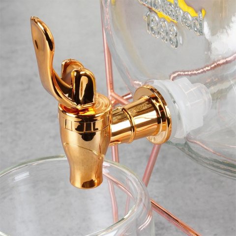 SŁÓJ SZKLANY 3,2l DO NAPOJÓW Z KRANIKIEM I STOJAKIEM 139602