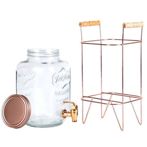 SŁÓJ SZKLANY 3,2l DO NAPOJÓW Z KRANIKIEM I STOJAKIEM 139602