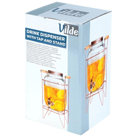 SŁÓJ SZKLANY 3,2l DO NAPOJÓW Z KRANIKIEM I STOJAKIEM 139602