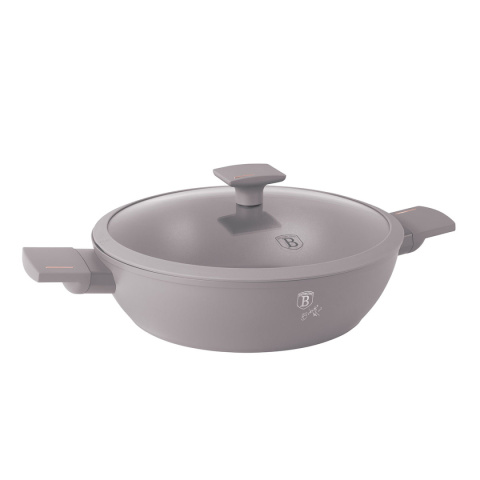 FLAT TITANIUM POT WITH LID 28cm BERLINGER HAUS BH-8098 TAUPE