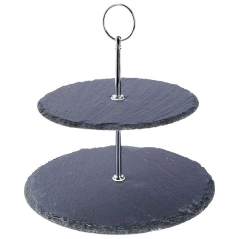 TWO-LEVEL STONE PATERA FOR CAKES SNACKS 139313