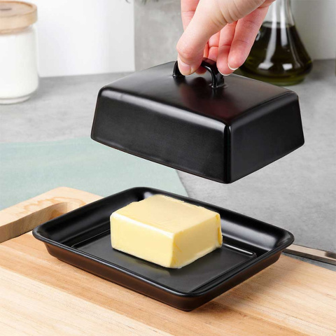 MASELNICZKA MASELNICA CERAMICZNA CZARNA 139679