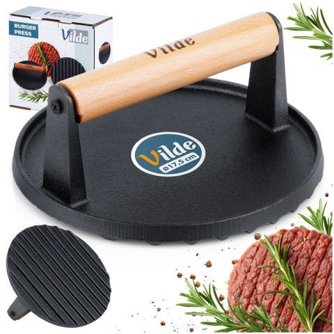 ŻELIWNA PRASKA DO GRILLOWANIA BURGERÓW STEKÓW MIĘSA 259702