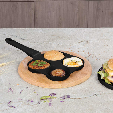 PATELNIA TYTANOWA 26cm DO HAMBURGERÓW JAJEK BERLINGER HAUS BH-7797 BLACK ROSE