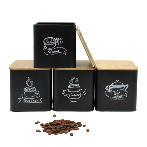 ZESTAW 4 POJEMNIKÓW KUCHENNYCH NA PRODUKTY SYPKIE 4263