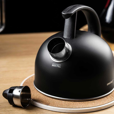 CZAJNIK 1,5L Z GWIZDKIEM KINGHOFF KH-1897 CZARNY MAT