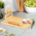 DESKA BAMBUSOWA Z PRZYBORAMI DO PODAWANIA SERÓW PRZEKĄSEK 139753