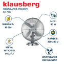 WENTYLATOR WIATRAK CYRKULACYJNY BIURKOWY KLAUSBERG KB-7537