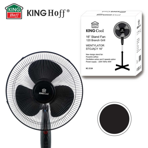 WENTYLATOR WIATRAK STOJĄCY PODŁOGOWY KINGCOOL KC-2124 czarny
