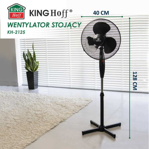 WENTYLATOR WIATRAK STOJĄCY PODŁOGOWY KINGCOOL KC-2125 czarny