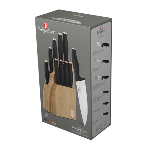 ZESTAW NOŻY BERLINGER HAUS BH-2760 BLACK ROSE W BLOKU BAMBUSOWYM