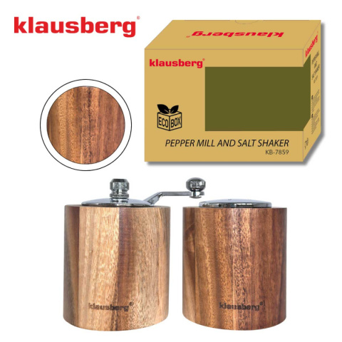 AKACJOWY MŁYNEK DO PIEPRZU + SOLNICZKA KLAUSBERG KB-7859