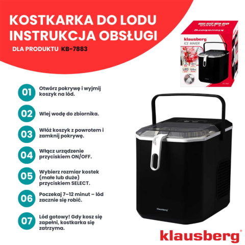 AUTOMATIC ICE MAKER 1.2L 100W KLAUSBERG KB-7883