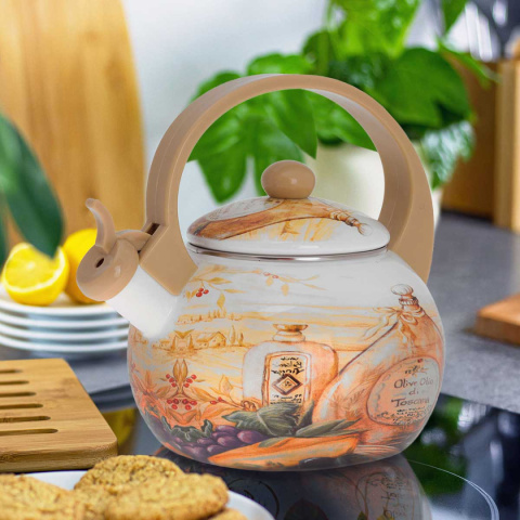 CZAJNIK EMALIOWANY 2L Z GWIZDKIEM KINGHOFF KH-3700