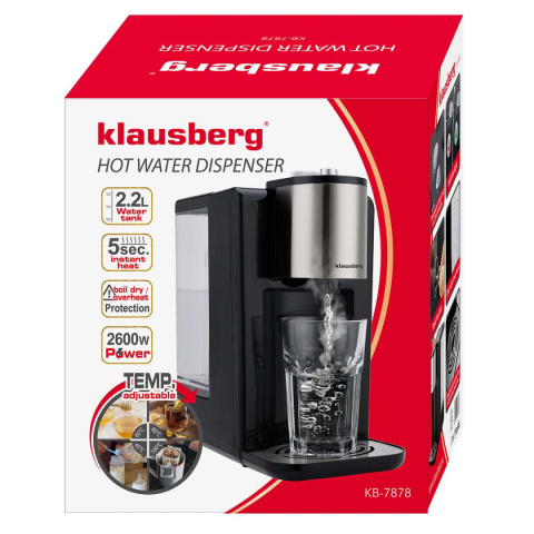 DYSPENSER DOZOWNIK GORĄCEJ WODY 2,2L KLAUSBERG KB-7878