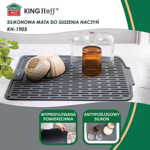 MATA PODKŁADKA SILIKONOWA OCIEKACZ DO NACZYŃ 46x40cm KINGHOFF KH-1905