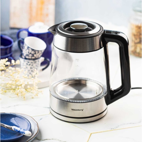 CZAJNIK ELEKTRYCZNY SZKLANY 1,7L KLAUSBERG KB-7888 LED RGB