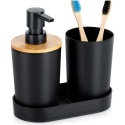 ZESTAW ŁAZIENKOWY DOZOWNIK MYDŁA I KUBEK 567019 czarny