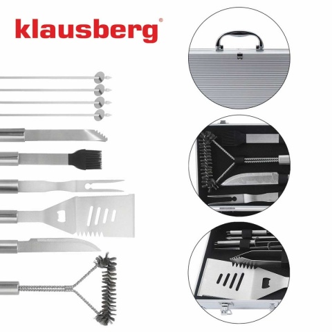 ZESTAW PRZYBORÓW DO GRILLA GRILLOWANIA W WALIZCE KLAUSBERG KB-7901