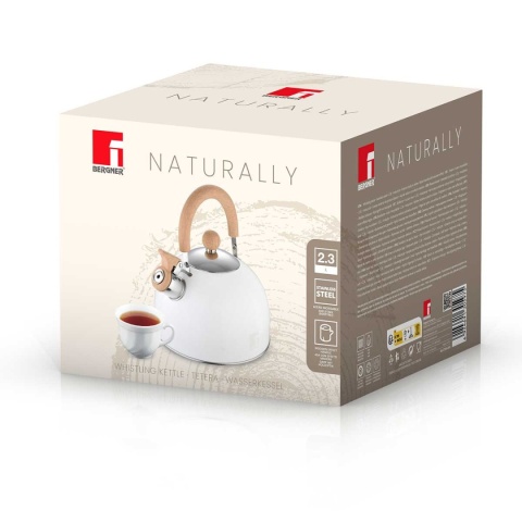 CZAJNIK STALOWY Z GWIZDKIEM 2,7L BERGNER BG-37304 NATURALLY
