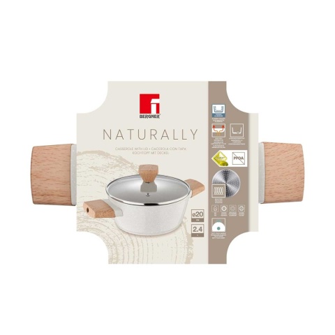 GARNEK MARMURKOWY 20cm Z POKRYWĄ BERGNER BG-34745 NATURALLY
