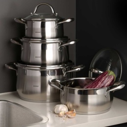 ZESTAW GARNKÓW STALOWYCH 8 ELEM. GOURMET LINE BG-6523