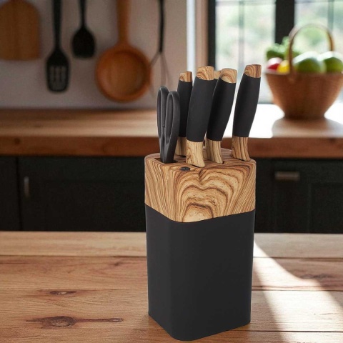 ZESTAW NOŻY KUCHENNYCH W STOJAKU Z OSTRZAŁKĄ 3775