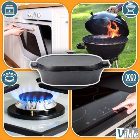 BRYTFANNA PATELNIA ŻELIWNA Z PATELNIĄ 2w1 28x16cm CAST LINE 279053