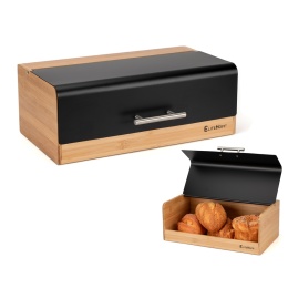CHLEBAK BAMBUSOWY POJEMNIK NA PIECZYWO E-6067 CZARNY