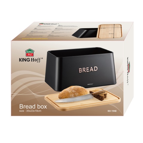 CHLEBAK STALOWY Z DESKĄ DO KROJENIA KINGHOFF KH-1948