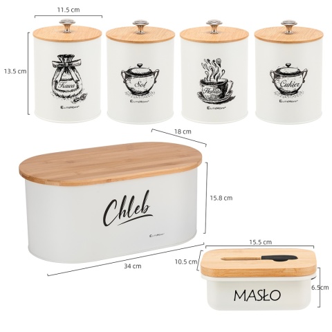 CHLEBAK Z ZESTAWEM POJEMNIKÓW I MASELNICZKA E-6080
