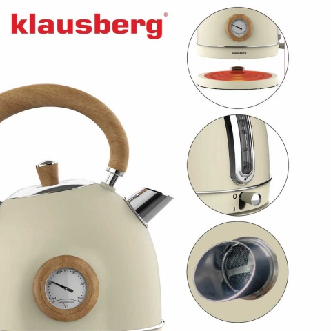 CZAJNIK ELEKTRYCZNY 1,8L Z TERMOMETREM KLAUSBERG KB-7906 RETRO