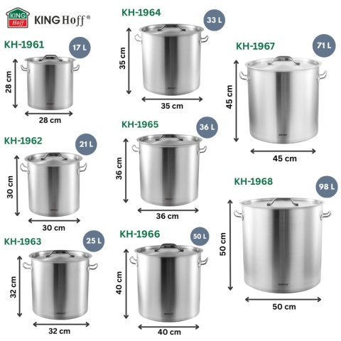 GARNEK GASTRONOMICZNY Z POKRYWĄ STALOWĄ 98L KINGHOFF KH-1968